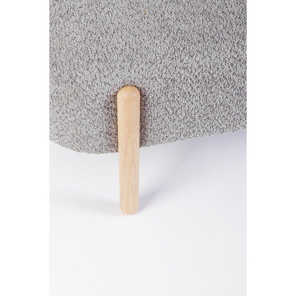 Panchina grigia in imbottito con rivestimento in bouclé Dayla – Bizzotto-image-1