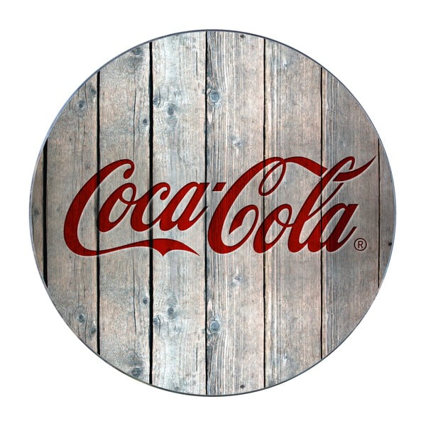 Skleněná podložka pod hrnec Wenko Coca-Cola Wood, ø 20 cm