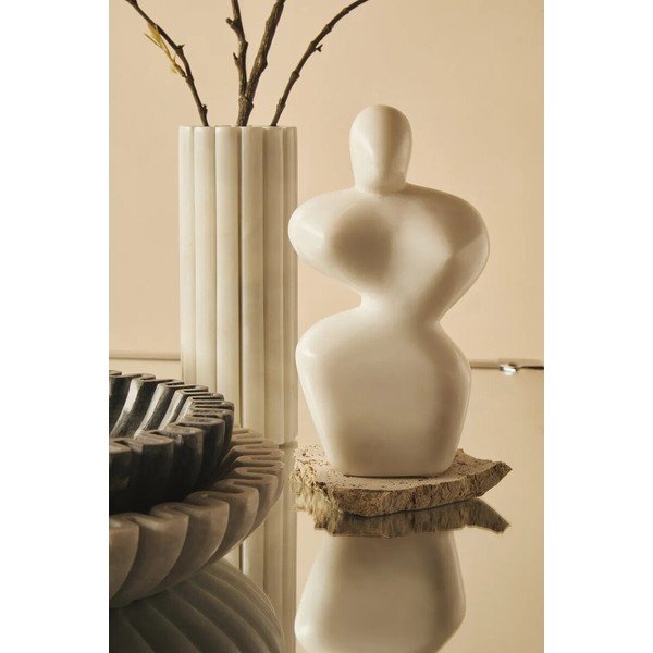 Vaso bianco in marmo (altezza totale 20 cm) Savio – Premier Housewares-image-2
