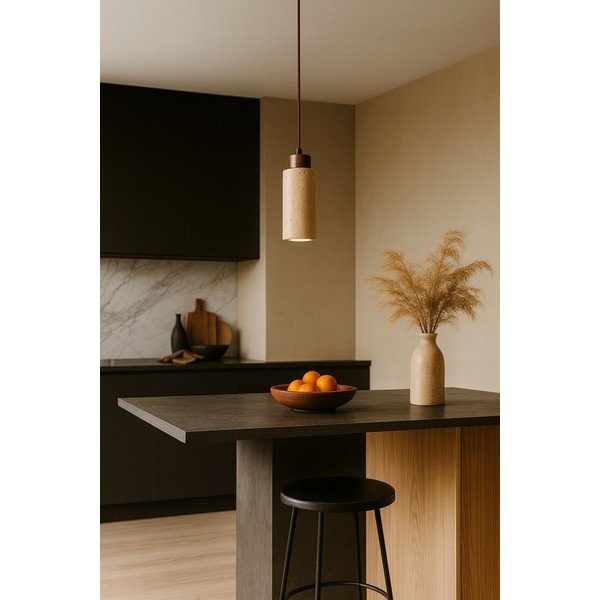 Lampadario beige con paralume in pietra ø 6,5 cm Selma – Opviq lights-image-1