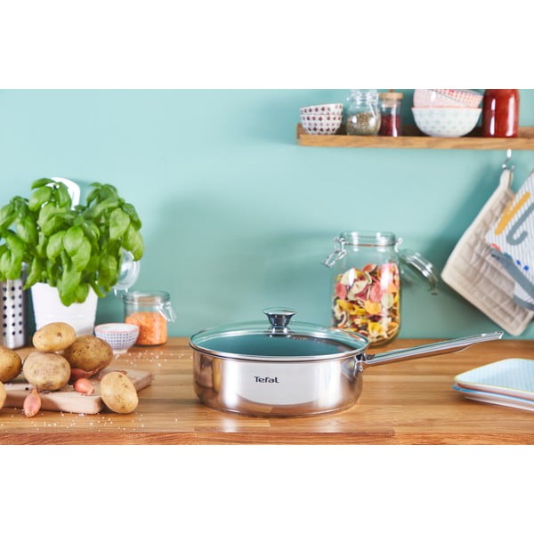 Padella in acciaio inox con coperchio ø 24 cm Cook Eat - Tefal-image-1