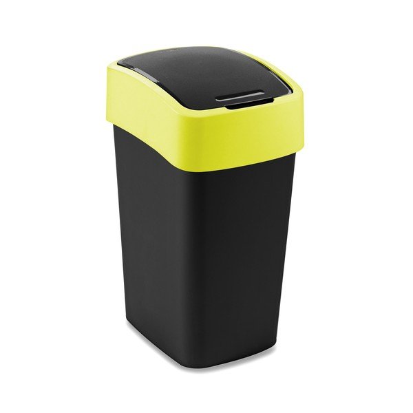 Cestino per la spazzatura giallo/nero in plastica per raccolta differenziata 25 l Flip Bin – Curver