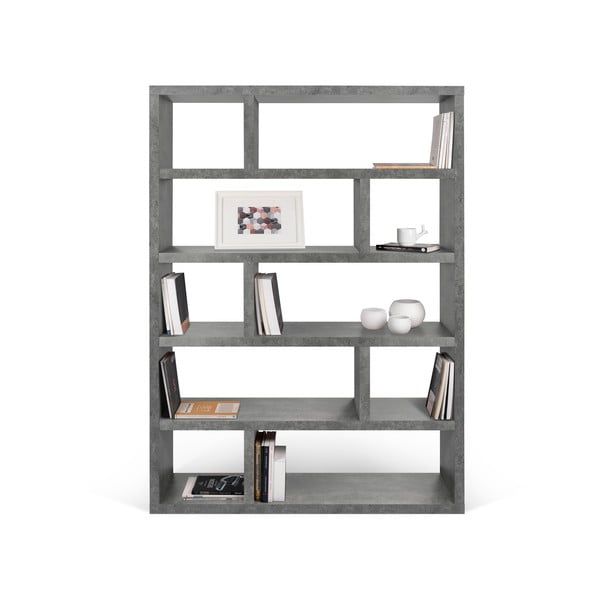 Libreria grigia in cemento 120x173 cm Dublin - TemaHome