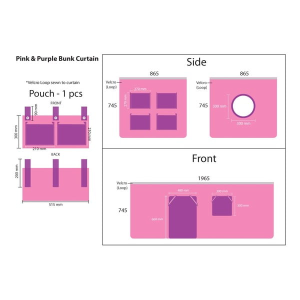 Tenda da letto per bambini 196,5x86,5 cm Bella - Vipack-image-3