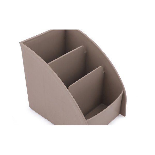 Organizzatore da bagno in plastica beige per cosmetici - Hermia-image-3