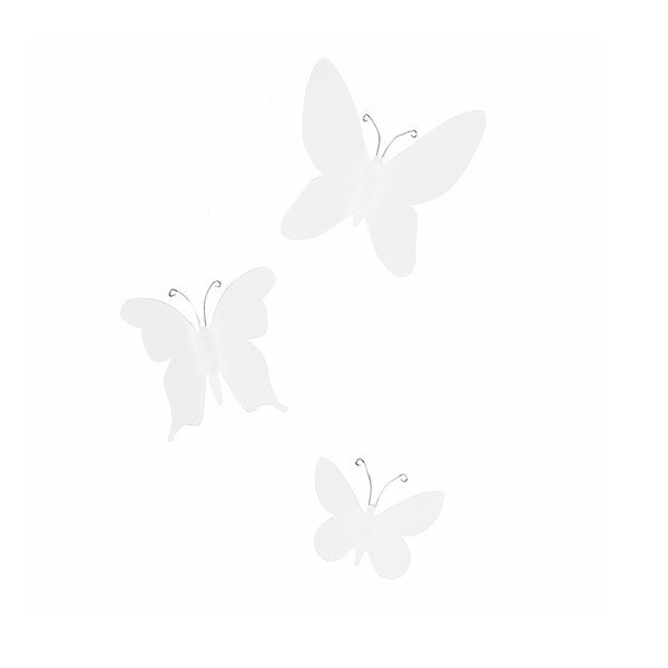 Set di 9 decorazioni murali 3D bianche Butterflies - Umbra-image-1
