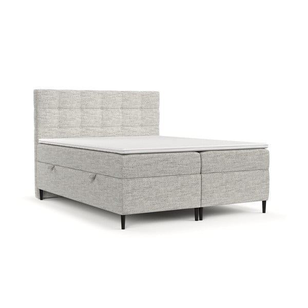 Letto boxspring grigio chiaro con contenitore 180x200 cm Urbaneo - Maison de Rêve