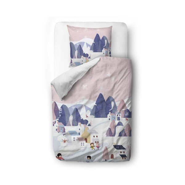 Biancheria da letto singola per bambini in cotone sateen 140x200 cm Pink Sky - Butter Kings