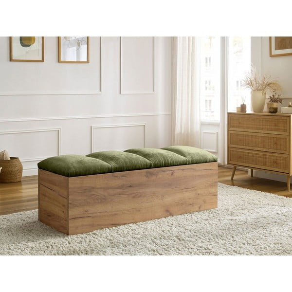 Panca in colore verde e naturale Kumo - Bobochic Paris-image-1