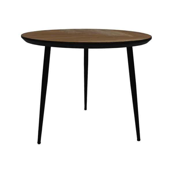 Tavolino rotondo in rovere nero ø 60 cm Fishbone - HSM collection-image-2