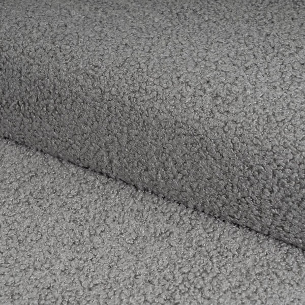 Poggiapiedi grigio con rivestimento in bouclé Folding – Casa Selección-image-1