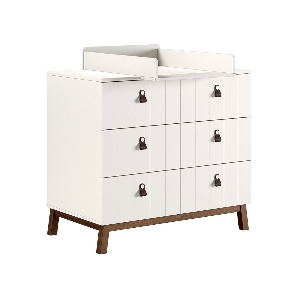 Cassettiera per bambini beige con fasciatoio 98,5x94x57 cm Sezane – Vipack | Cassettiere e armadietti per bambini