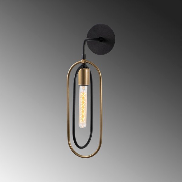 Lampada da parete nera/dorata Cerco – Opviq lights-image-3