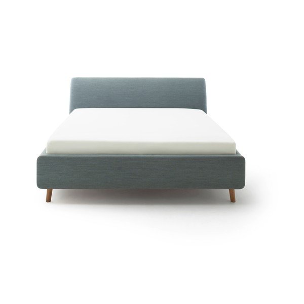 Letto matrimoniale imbottito verde/blu con contenitore con rete inclusa 160x200 cm Mila – Meise Möbel-image-3
