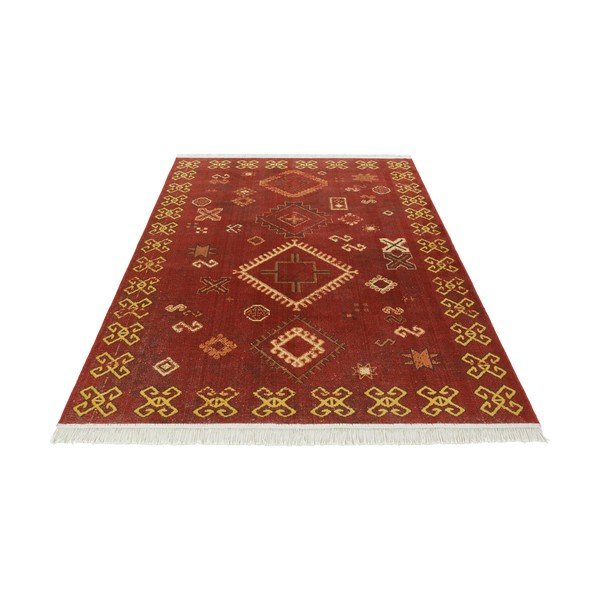 Tappeto rosso con cotone riciclato , 200 x 290 cm Sarobi - Nouristan-image-3