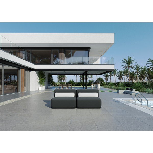 Divano modulare da giardino grigio scuro 204 cm Straw - Sit Sit-image-4