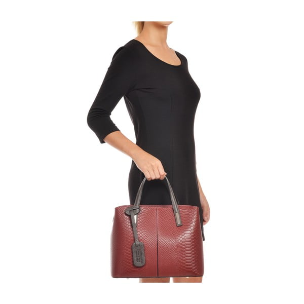 Borsa Mattia in pelle rosso scuro - Roberta M-image-4
