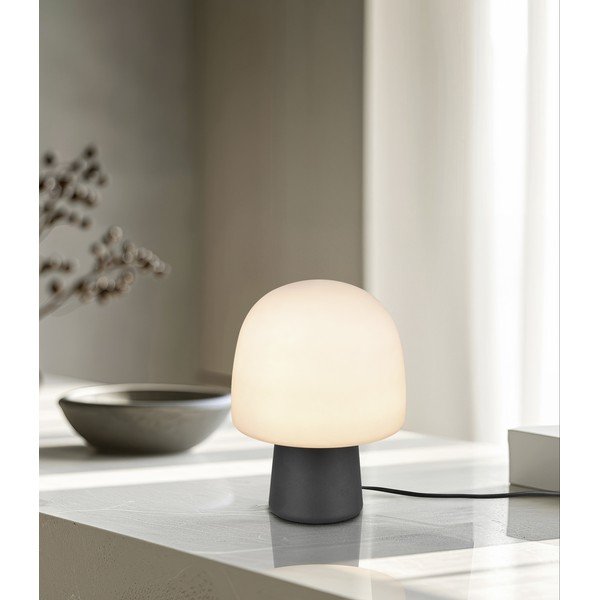 Lampada da tavolo bianca e nera con paralume in vetro (altezza 27 cm) Steen - Trio-image-1