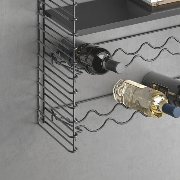 Mensola a muro con portabottiglie Libro - Metaltex-image-1