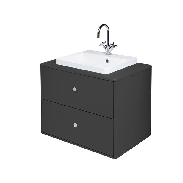 Mobile sospeso antracite con lavabo senza miscelatore 80x62 cm Color Bath - Tom Tailor-image-2