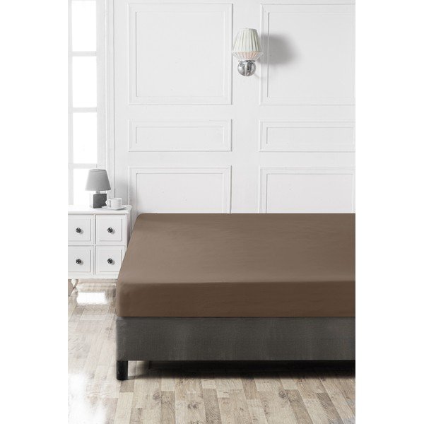 Lenzuolo con angoli marrone in cotone 140x200 cm – Mijolnir-image-2