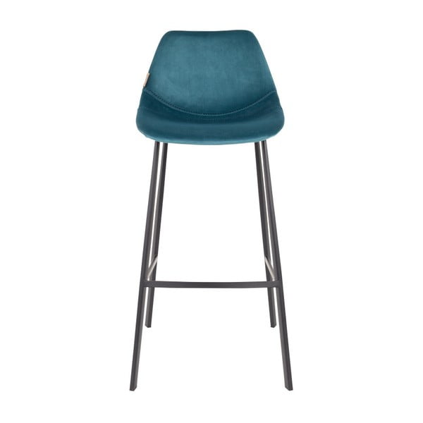 Set di 2 sedie da bar blu petrolio con rivestimento in velluto, altezza 106 cm - Dutchbone-image-2