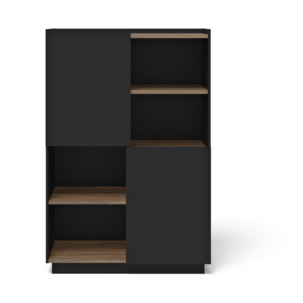 Libreria marrone-nera in noce 180x83 cm Nina - TemaHome