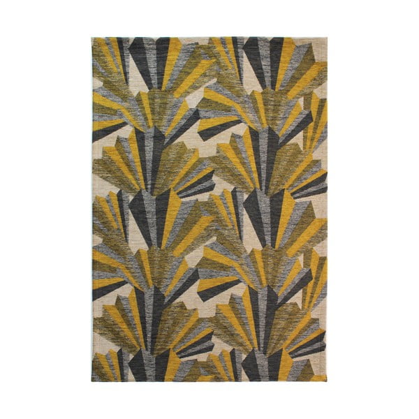 Tappeto giallo-grigio tessuto a mano Fanfare, 160 x 230 cm - Flair Rugs