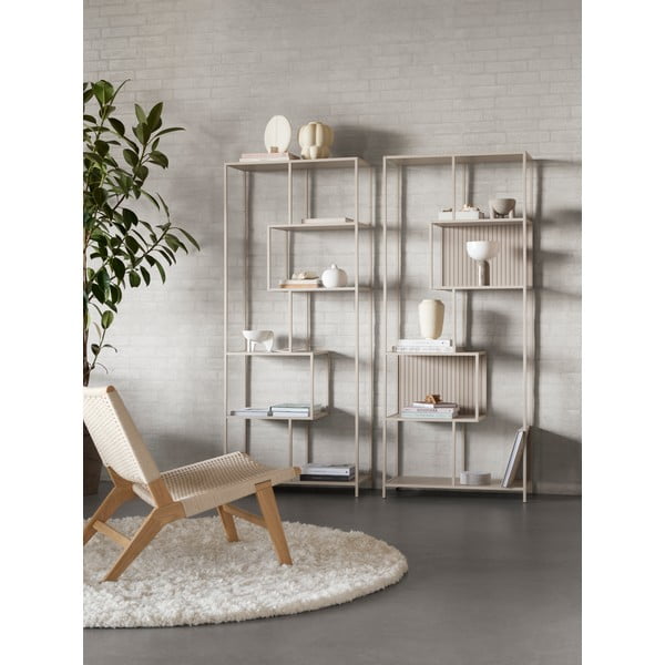 Libreria grigia 77x185x35 cm Seaford – Actona-image-2