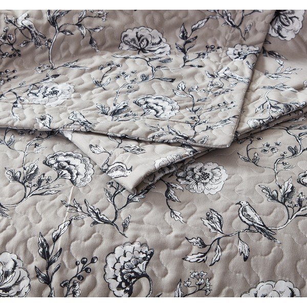 Copriletto in microfibra marrone con due federe Classic Flower, 180 x 250 cm - Sleeptime-image-3