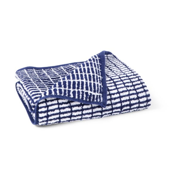 Asciugamano tipo terry bianco/blu in misto bambù 50x100 cm Nuance – JUNA