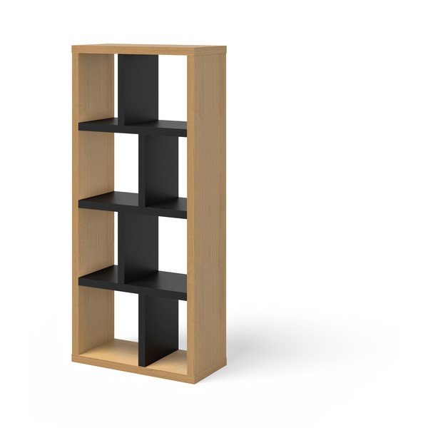 Libreria in rovere decorato in nero e naturale 70x159 cm Berlin - TemaHome-image-3