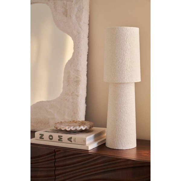 Lampada da tavolo bianca in bouclé (altezza totale 58 cm) Philo – Ellos Home-image-2