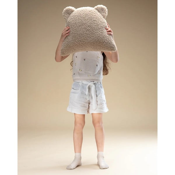 Cuscino per divano da bambini marrone chiaro con rivestimento in bouclé Bear – Wigiwama-image-4