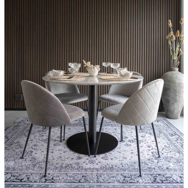 Set di 2 sedie da pranzo in velluto grigio chiaro Geneve - House Nordic-image-1