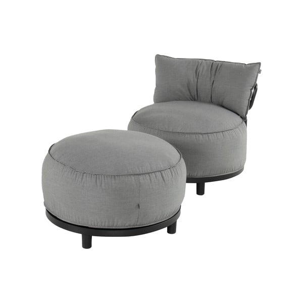 Poltrona da giardino imbottita grigio chiaro Emma - Hartman-image-3