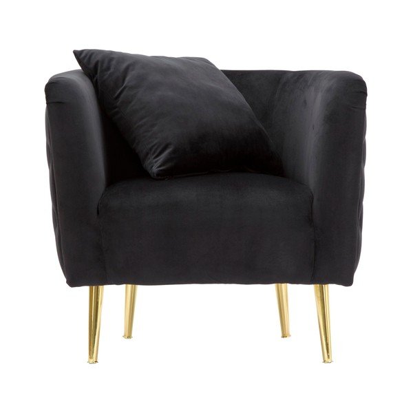 Poltrona nera con poggioli/con gambe con rivestimento in velluto Bucarest – Mauro Ferretti-image-2