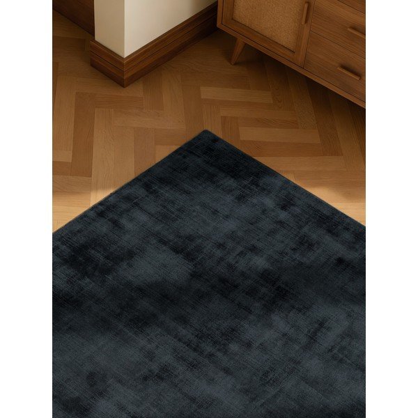 Tappeto nero in viscosa tessuto a mano 80x150 cm Noemi – Vikosa-image-3