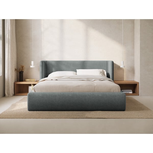 Letto matrimoniale imbottito grigio scuro con contenitore con rete inclusa 180x200 cm Jason – Windsor & Co Sofas-image-1