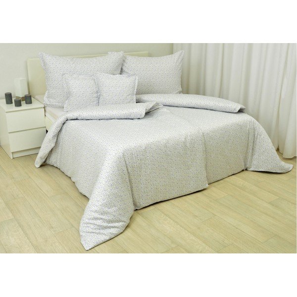 Biancheria da letto singola in cotone sateen bianco e viola 140x200 cm Romance - Unknown
