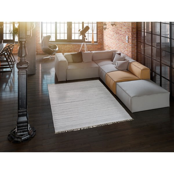 Tappeto per esterni grigio chiaro in plastica riciclata Liso, 140 x 200 cm Liso Eco-Dhurrie - Universal-image-1