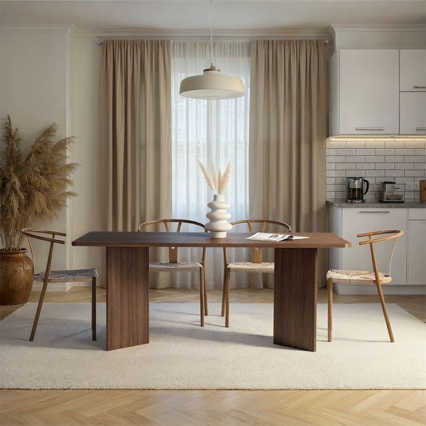 Tavolo da pranzo con effetto noce 90x180 cm Linza – Kalune Design-image-2