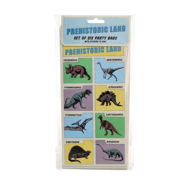 Sacchetti regalo in set da 6 pezzi 5x12 cm Prehistoric Land - Rex London-image-1