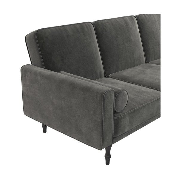 Divano letto grigio divano angolare Edison - Støraa-image-1