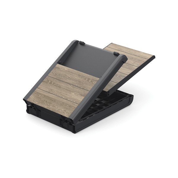 Sdraio da giardino reclinabile/pieghevole in plastica marrone scuro Deco Porto - Keter-image-3