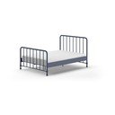 Letto singolo blu in metallo con rete 140x200 cm BRONXX - Vipack