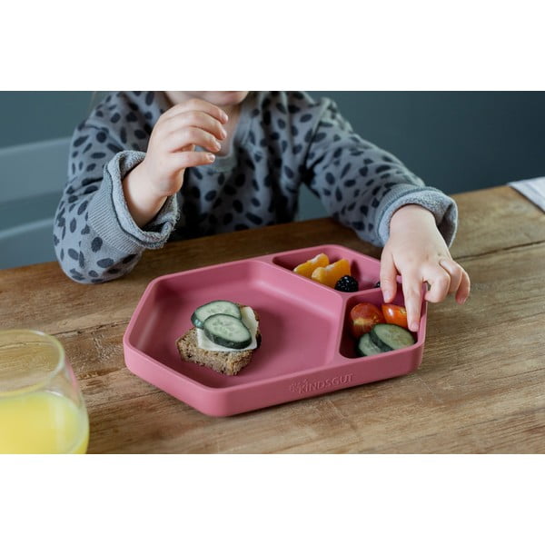 Piatto per bambini rosso in silicone 16x25 cm – Kindsgut-image-4