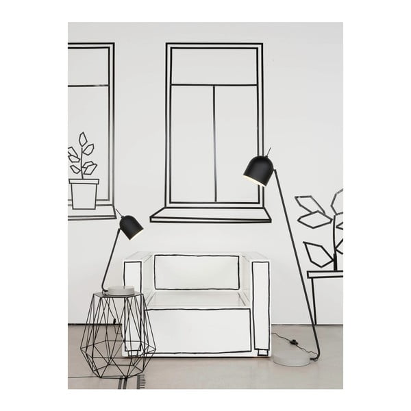 Lampada da terra nera e grigia con paralume in metallo (altezza 147 cm) Madrid - it's about RoMi-image-3