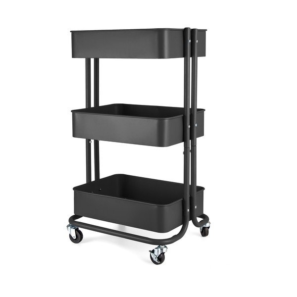 Scaffale mobile in metallo nero 43x35 cm Grena - Compactor-image-1