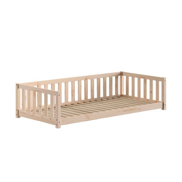 Letto da bambini di colore naturale in pino massiccio con rete inclusa 90x200 cm Dallas – Vipack-image-2